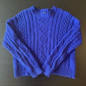 Forever 21 Royal Blue Cropped Knit Sweater (size S)